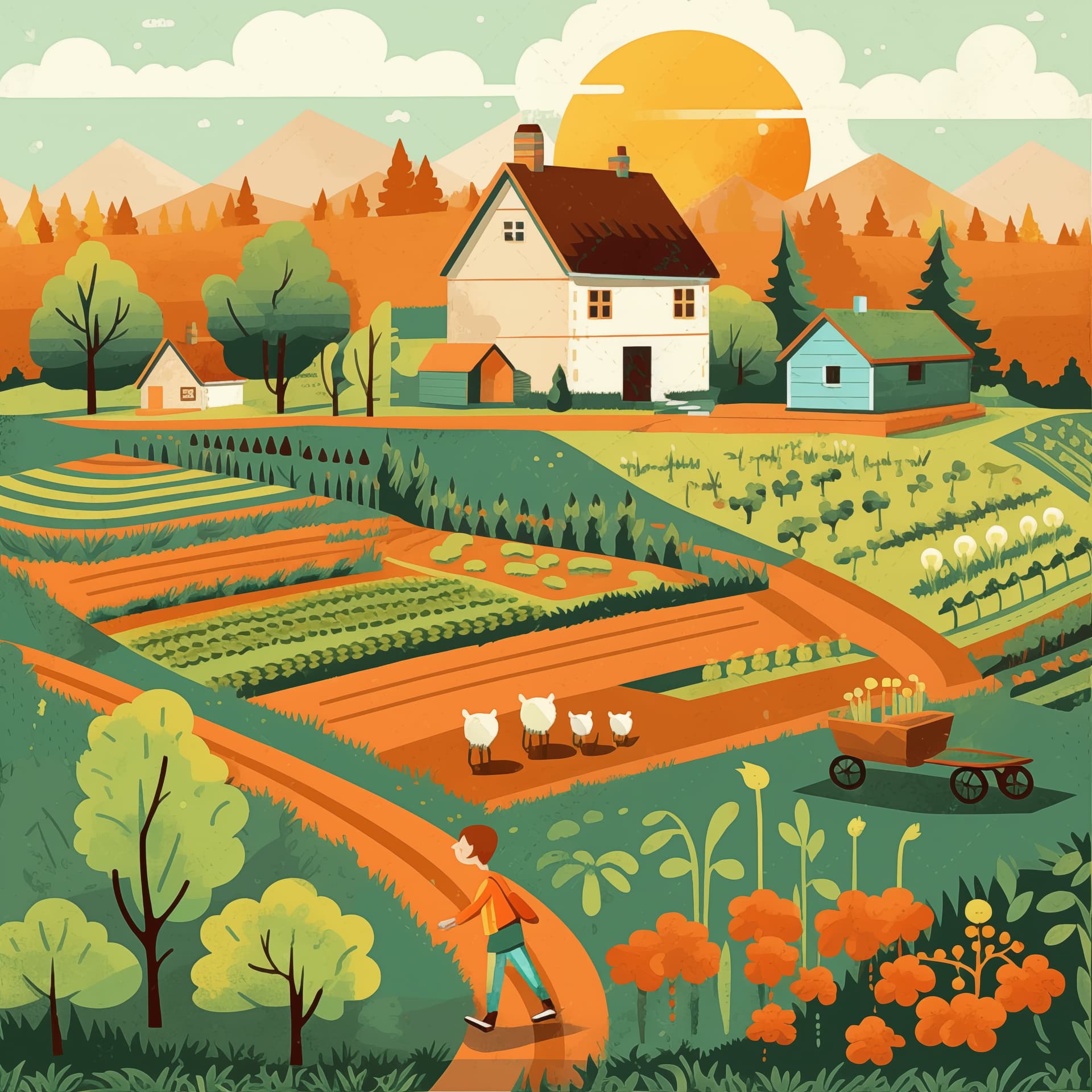 European organic agroforestry field